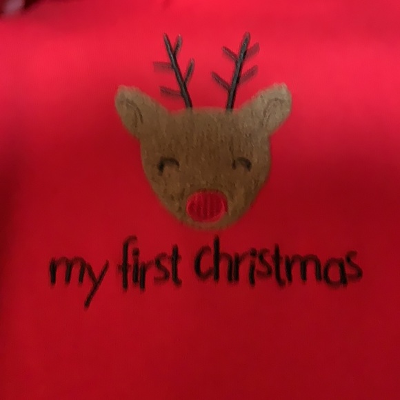 New “First Christmas” 4 piece outfit. Size is 9 month - Picture 3 of 5